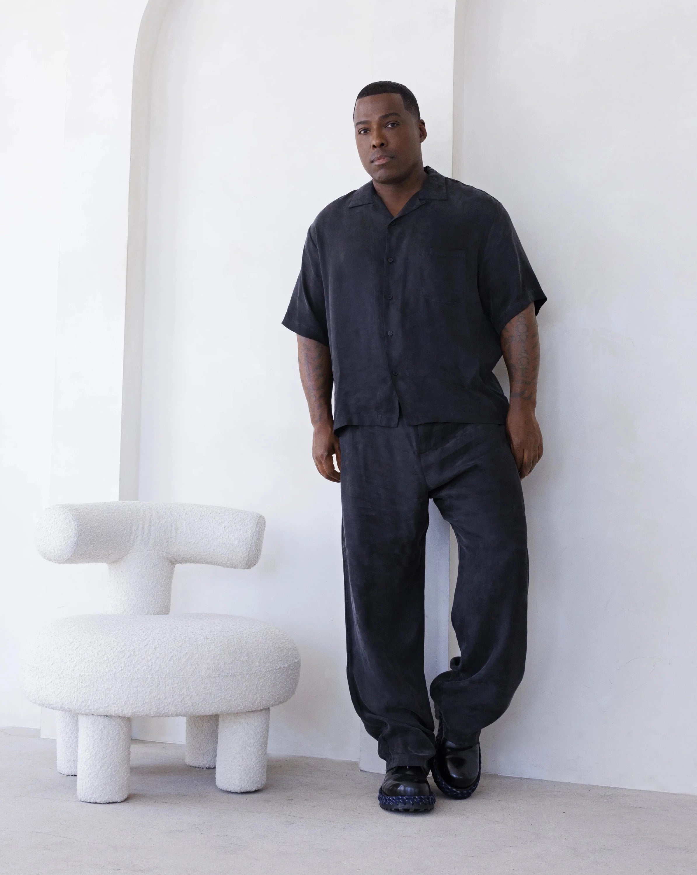 PRINCE CUT CUPRO PANT IN BLACK