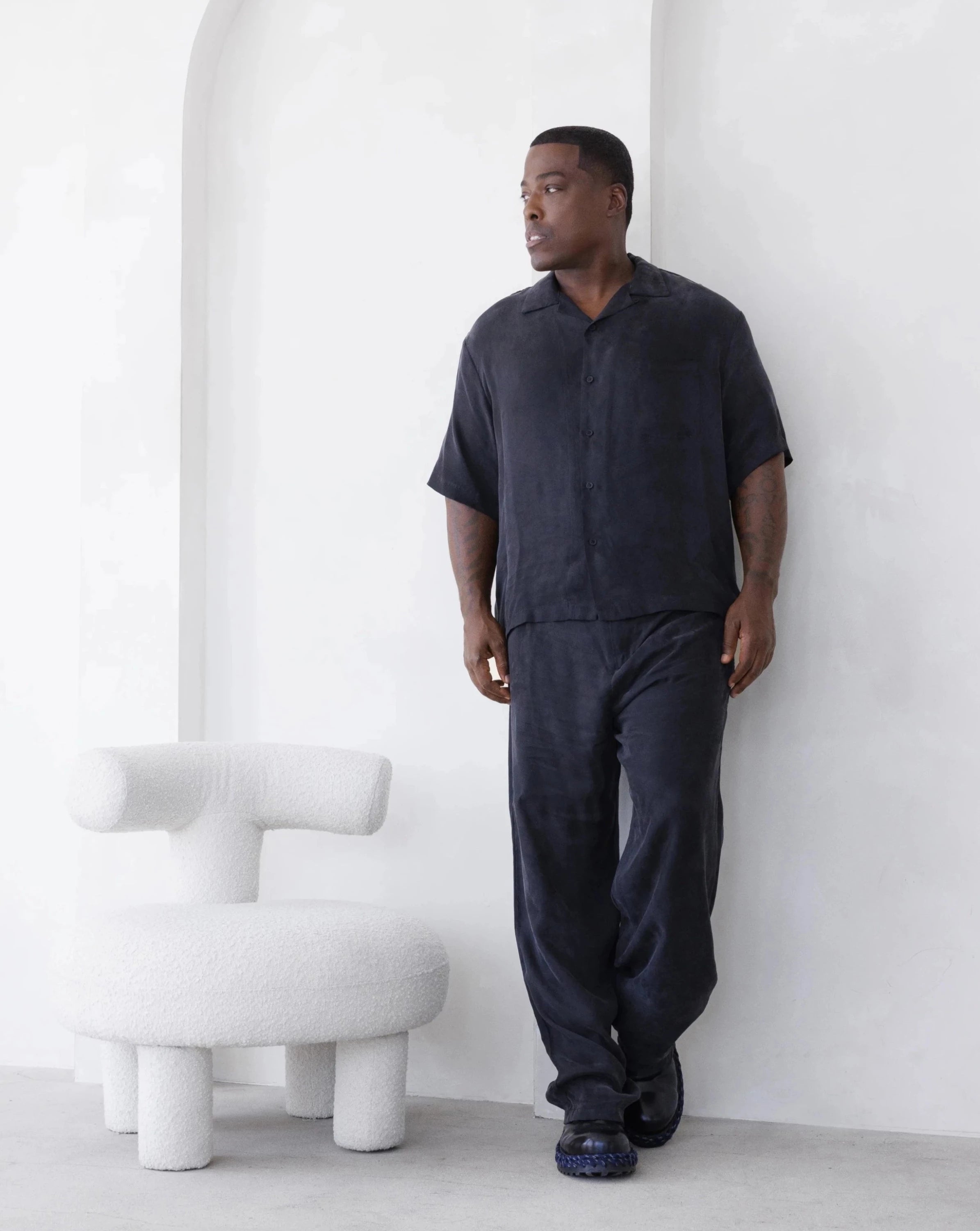 PRINCE CUT CUPRO PANT IN BLACK