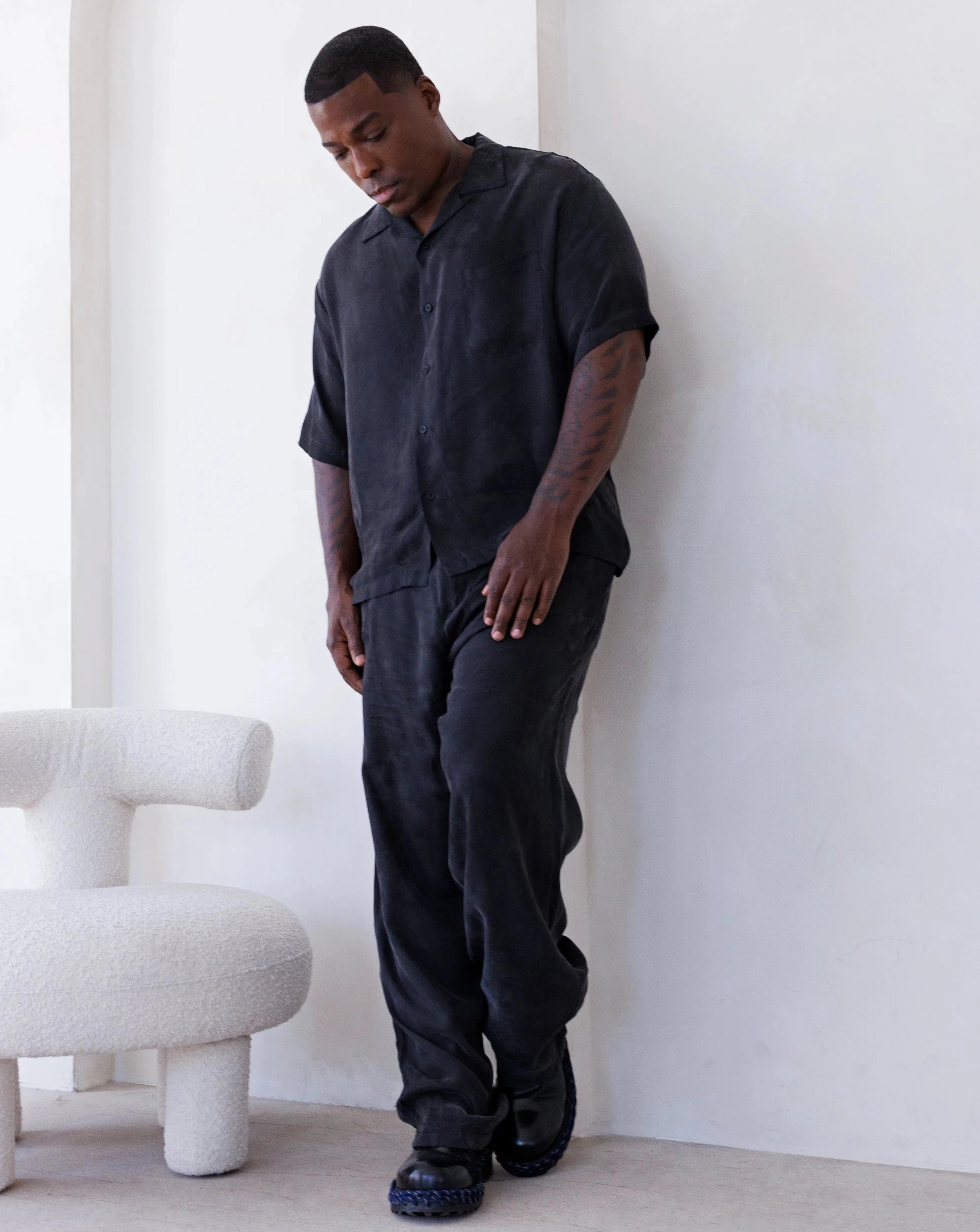 PRINCE CUT CUPRO PANT IN BLACK