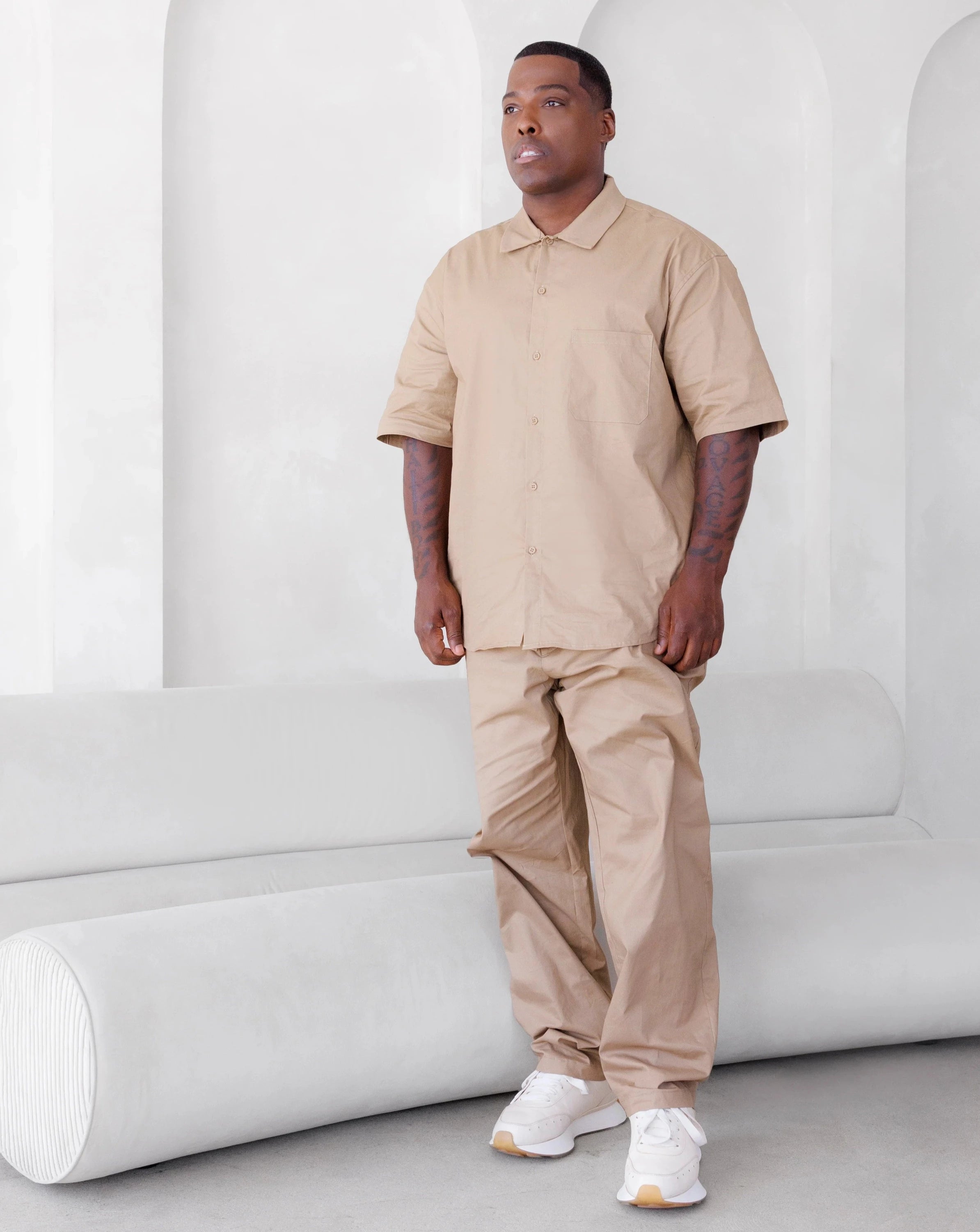 UNITED MAN COTTON PANT IN KHAKI