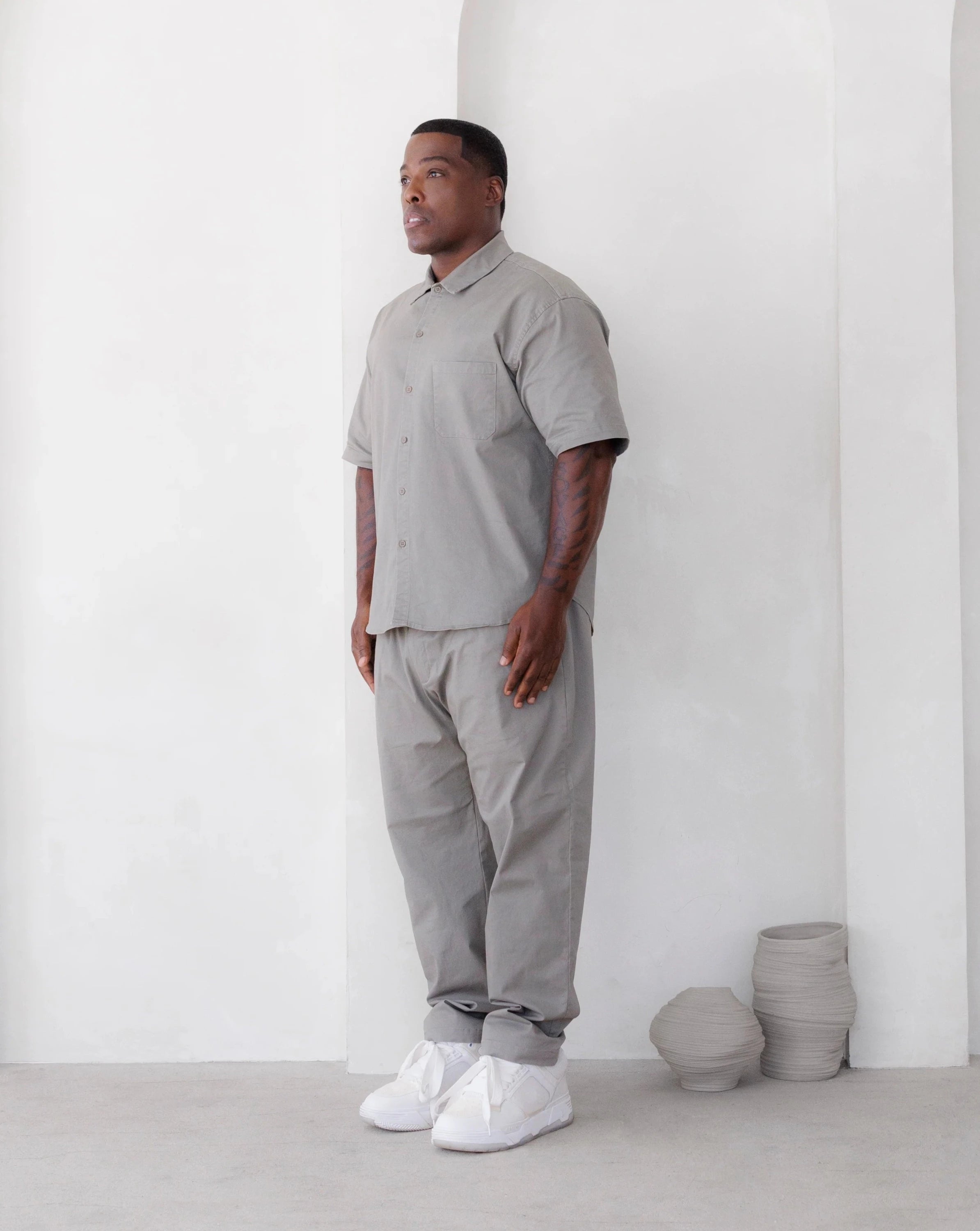 UNITED MAN COTTON PANT IN GREY