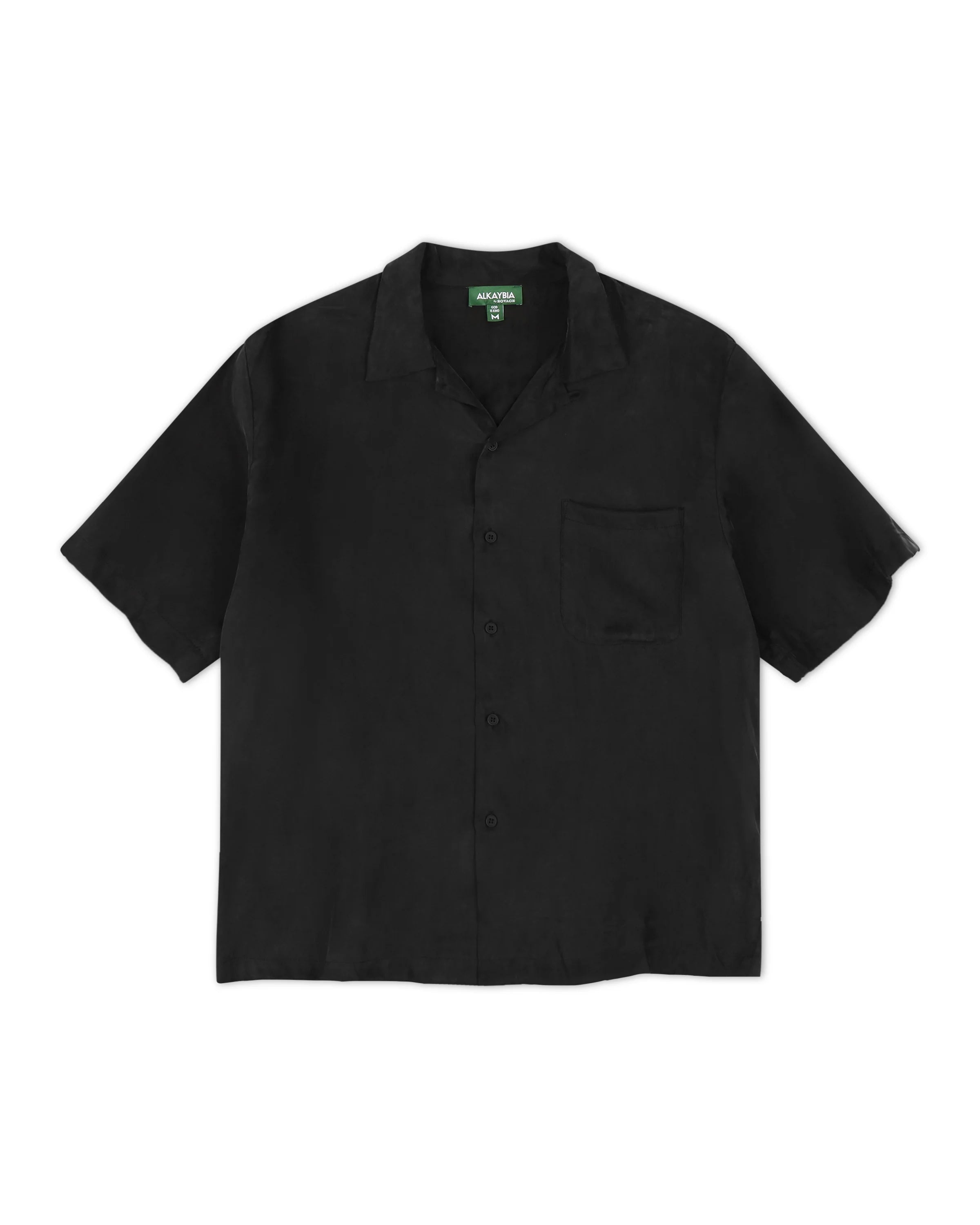 PRINCE CUT CUPRO SHORTSLEEVE SHIRT IN BLACK