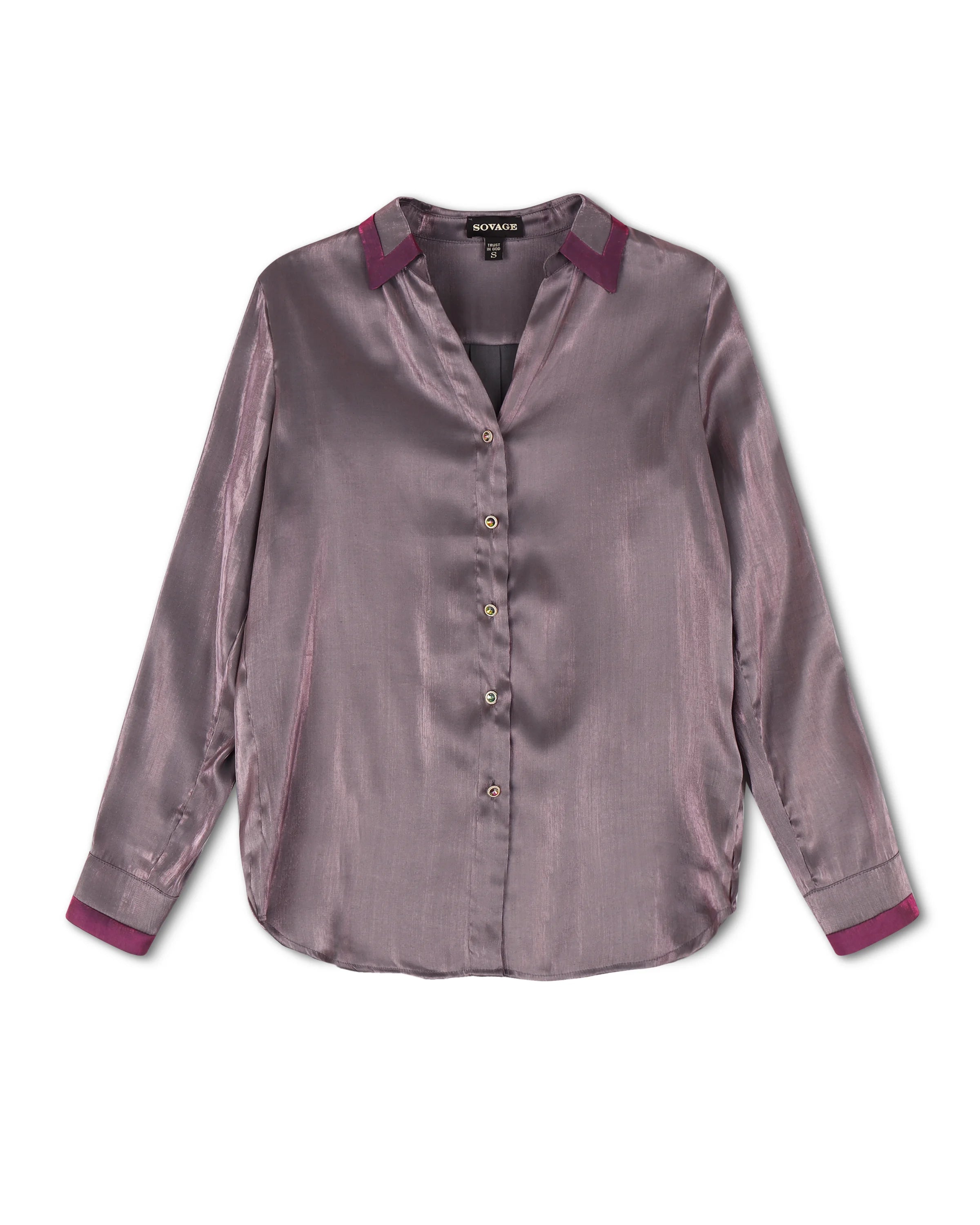 ILLUMINATED LONGSLEEVE BUTTONDOWN SHIRT IN AMETHYST