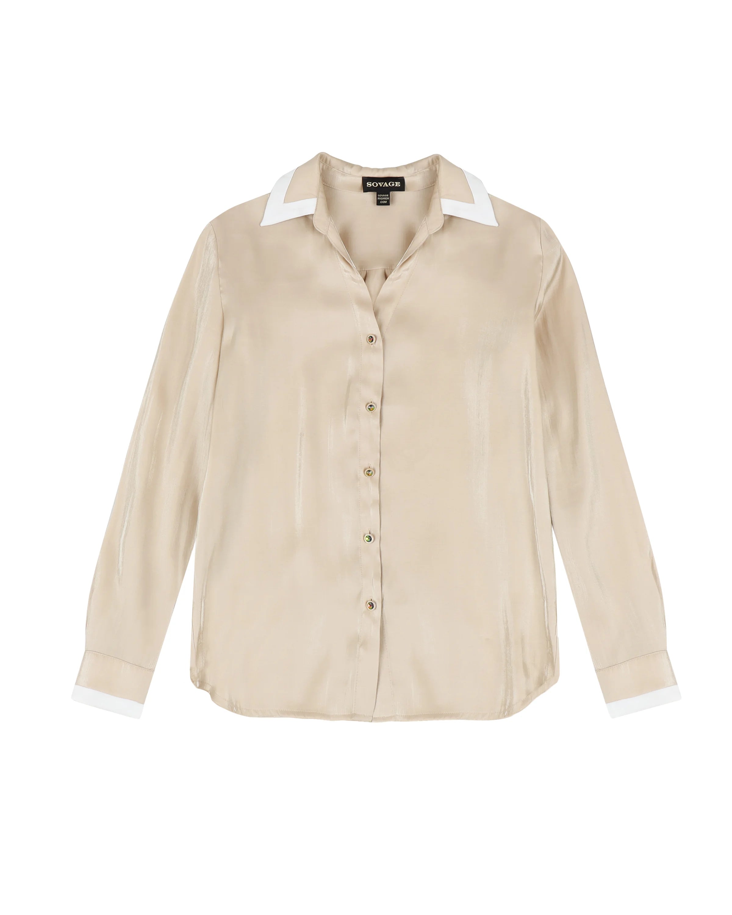 ILLUMINATED LONGSLEEVE BUTTONDOWN SHIRT IN BEIGE