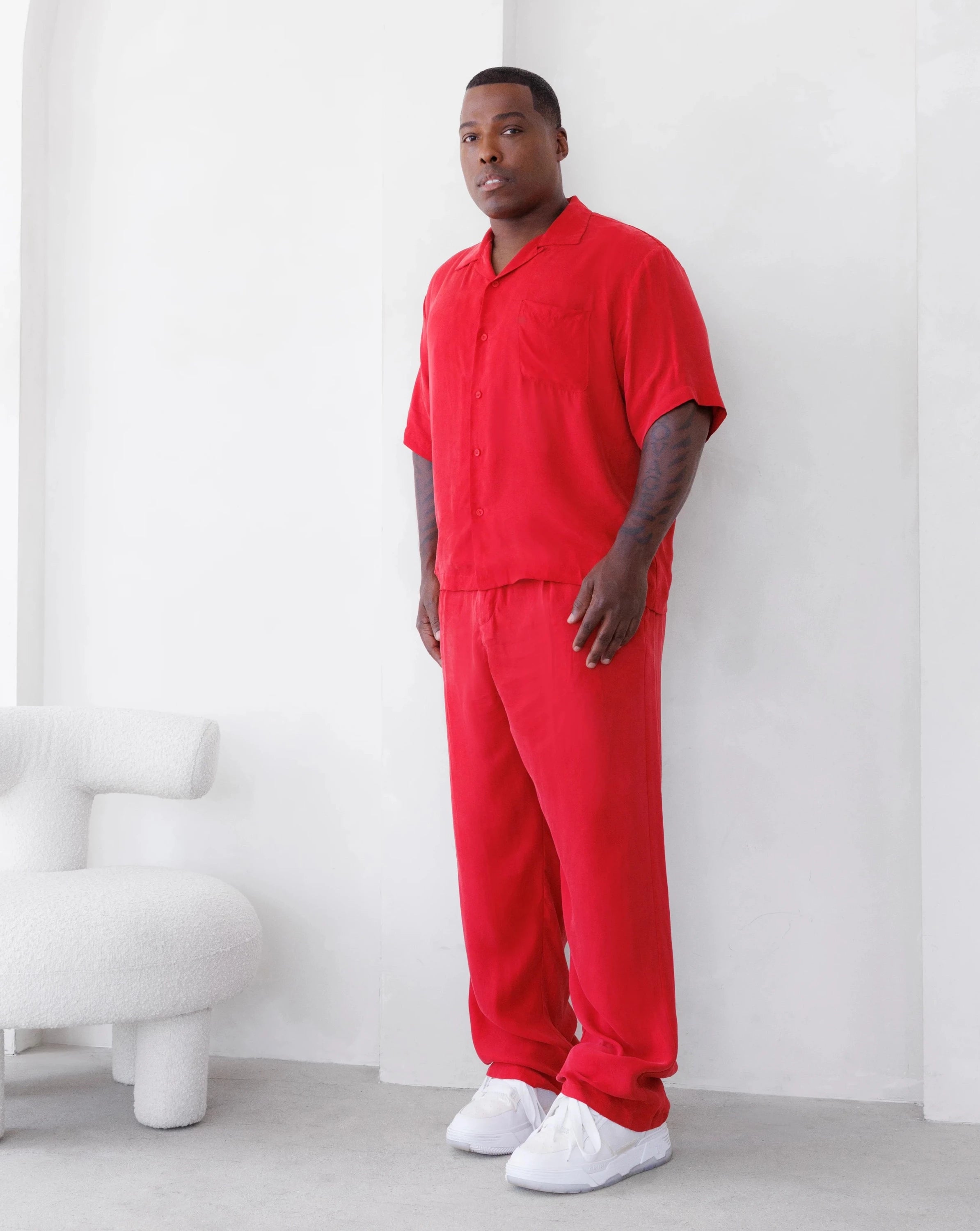 PRINCE CUT CUPRO PANT IN RED