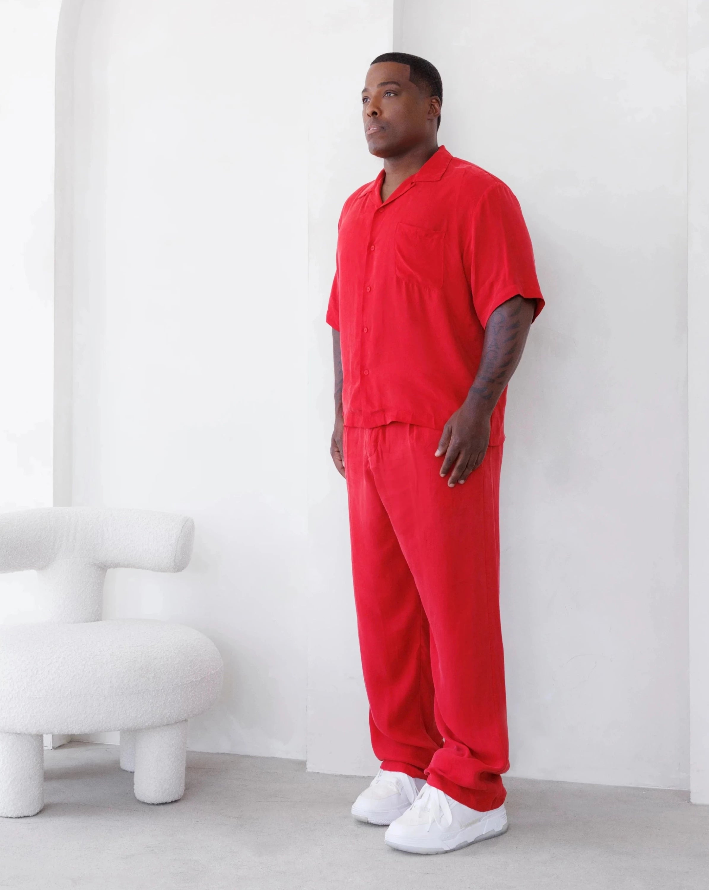 PRINCE CUT CUPRO PANT IN RED