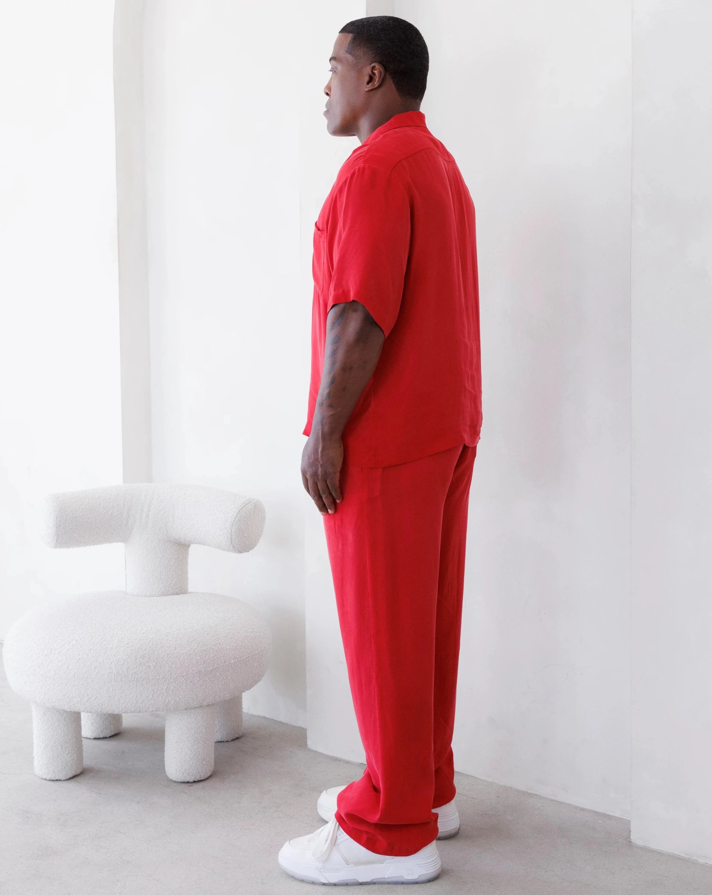 PRINCE CUT CUPRO PANT IN RED