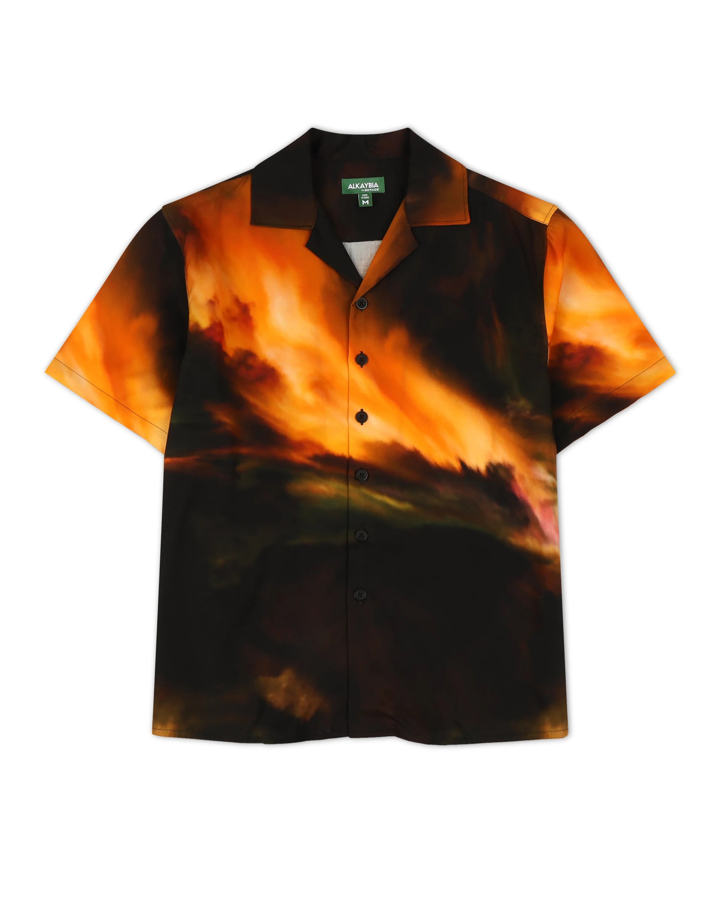 INDEPENDENT CAMP SHORTSLEEVE SHIRT IN OIL PAINT PRINT